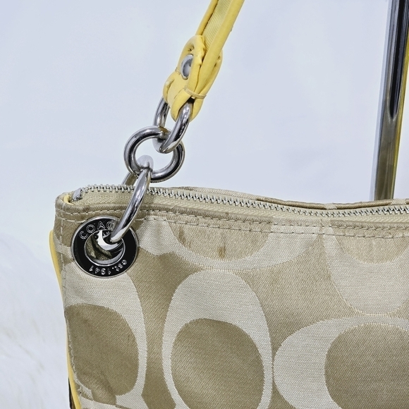 Coach yellow and tan satchel bag - Picture 6 of 16